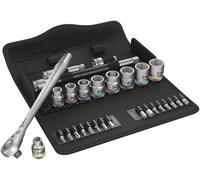 Wera 05004051001 29 Pièces 8100 SB 11 Zyklop Metal Jeu De Clés À Cliquet Et Douilles Avec Levier De Commutation - 3/8" - Pouce