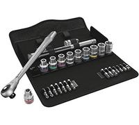 Wera 05004080001 8100 SC 10 Jeu cliquet Zyklop Metal avec carré mâle traversant, à carré 1/2“, système impérial, 28 pièces