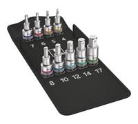 Wera 05004201001 8740 C HF 1 Zyklop Jeu embouts à douille à emmanchement 1/2" avec fonction de retenue, 9 pièces, Multicolore
