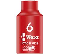 Wera 05004950001 Douille Zyklop Vde 8790 B Isolée, Rouge, 6
