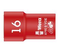 Wera Douille à cliquet Zyklop VDE 8790 B 16 mm 3/8" 6 pans extérieurs