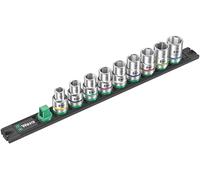 Wera 05005460001 Barre magnétique pour douilles C 4, Jeu de douilles Zyklop, 1/2", 9 pièces Noir