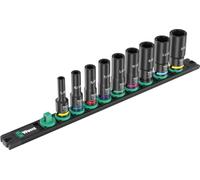 Wera 05005591001 9661 Barre magnétique pour douilles B Impaktor Deep Imperial 1, emmanchement 3/8", 9 pièces