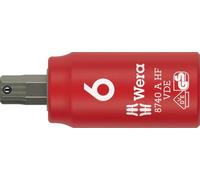 Wera 05005903001 8740 A VDE HF Douille-embout Zyklop, isolée, avec emmanchement 1/4", fonction de retenue pour vis à six pans creux, 6 x 45 mm