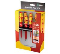 Wera Jeu de tournevis 05347777001 160 i/168 i/6 Kraftform Plus Série 100 + Rack 6 pièces Rouge