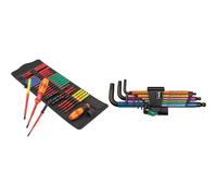Wera 05006617001 Kraftform Kompakt VDE Big Pack 1, 26 pièces & 05022089001 950 SPKL/9 SM N Multicolore Jeu de clés mâles coudées, system. métrique, BlackLaser, 9 pièces, Multicolore
