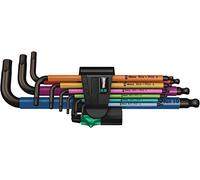 Wera 05022089001 950 SPKL/9 SM N Multicolore Jeu de clés mâles coudées, system. métrique, BlackLaser, 9 pièces, Multicolore