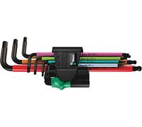 Wera 05022534001 950 SPKL/7B SM Multicolore Jeu magnétique de clés mâles coudées, system. métrique, BlackLaser, 7 pièces, Multicolore