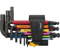 Wera 05022641001 950/9 Hex-Plus Multicolour Imperial 3 Jeu de clés coudées, système impérial, BlackLaser, 9 pièces