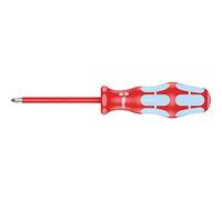Wera 05022733001 3162 i VDE PH Tournevis isolé pour vis cruciformes PH, acier inoxydable, PH 1 x 80 mm, Rouge/Ice bleu