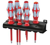 Wera 05022745001 3165 i/6 Jeu de tournevis, acier inoxydable + Rack, 6 pièces, Rouge/Ice bleu Taille Unique