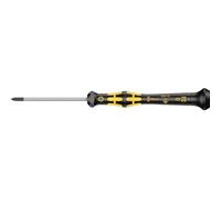 Wera 05030115001 1555 PZ Tournevis Kraftform Micro pour vis cruciformes PZ, PZ 0 x 60 mm, Noir/jaune