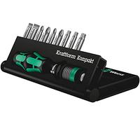 Wera 05056653001 Jeu d'embouts de vissage 10 pièces Fendues/PH/PZD Porte-embout Wera Vert