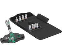 Wera 05057474001 Kraftform Kompakt 400 RA Imperial Set 2, Tournevis adaptateur à poignée en T avec fonction cliquet et jeu de douilles, 9 pièces