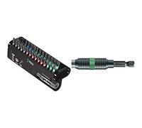 Wera 05057690001 Coffret d'embouts Impact 30 pièces & 05073420001 897/4 R Porte-Embouts Universel Rapidaptor, bi Torsion SB, 1/4 Pouce x 75 mm, Noir/Vert