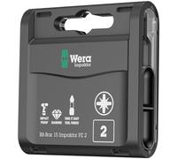 Wera 05057763001 Bit-Box 15 Impaktor PZ 2 Boîte d’embouts, Noir, Set de 15 Pièces