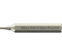 Wera 05058108001 840/0 Embouts Micro Hex-Plus pour vis à six pans creux, 0.9 x 30 mm