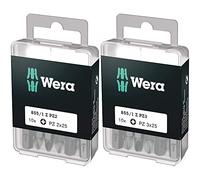 Wera 05072404001 Coffret d'embouts Pozidriv 855/1 Z PZ 2 (Import Allemagne) & 05072405001 855/1 Embouts Z DIY, Pozidriv, PZ 3 x 25 mm, 10 pièces, Argent