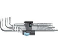 Wera 05073544001 3950 PKL/9 Jeu de clés mâles coudées, system. métrique, acier inoxydable, 9 pièces, Argent Taille Unique
