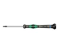 Wera 05118096001 2052 Tournevis électronicien hexagonal à tête sphérique, 3.0 mm x 60 mm, Noir/vert