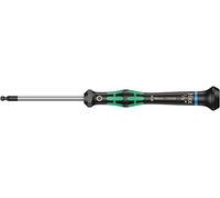 Wera 05118103001 2052 Tournevis Électronicien hexagonal à Tête sphérique, 1/8 pouce x 60 mm, Noir/vert