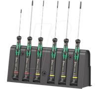 WERA 05118152001 - 2035/6 B Jeu de tournevis électronicien + Rack, 6 pièces