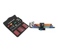 Wera 05135926001 Kraftform Kompakt W 1 Maintenance, Jeu d’outils isolés, 35 pièces & 950/9 Hex-Plus Multicolour HF 1 Jeu de clés mâles coudées, syst. métrique, BlackLaser