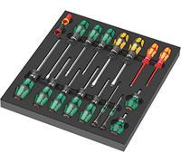 Wera 05150101001 Insert en mousse 9710, jeu de tournevis 1, 18 pièces Noir-vert