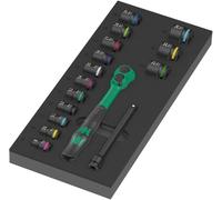 Wera Jeu de cliquet et douilles Zyklop Comfort 9724/8010 B - 16 pièces, insert en mousse 3/8"