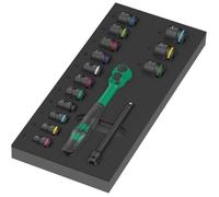 Wera Jeu de cliquet et douilles Zyklop Comfort 9724/8010 B - 16 pièces, insert en mousse 3/8"