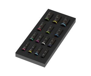 Wera 05150118001 15 Pièces 9728 Zyklop B Impaktor Deep Jeu De Douilles Dans Un Insert En Mousse - 3/8"