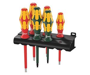 Wera 05347777001 160 i/168 i/6 Rack Jeu de tournevis Kraftform Plus Série 100 + Rack, 6 pièces, Rouge