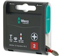 Wera 05057752001 Bit-Box 15 Impaktor PH 2 Boîte d’embouts, Noir, Set de 15 Pièces
