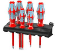 Wera - Jeu de tournevis Kraftform Plus VDE INOX, 6 pièces, protection électrique, rack inclus
