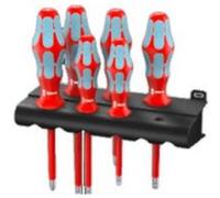 Jeu de tournevis - WERA - Kraftform Plus VDE INOX - 6 pièces - Protection électrique - Rack inclus