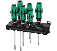 Wera 334/355/6 Rack 05105656001 Jeu de tournevis Kraftform Plus Lasertip avec Rack 6 pièces
