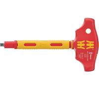 Wera Tournevis adaptateur 410 i VDE A RA - isolé, manche en T, cliquet, 1/4" 130 mm 99/130/49 mm