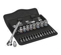 Wera 8100 SA 7 Jeu cliquet Zyklop Metal avec carré mâle traversant, à emmanchement 1/4", métrique, 28 pièces - 05004017001