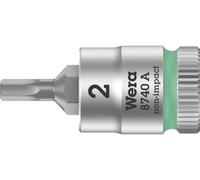 Wera Douille-embout Zyklop 8740 A – 6 pans intérieurs 2 x 28 mm – emmanchement 1/4" (6,3 mm)