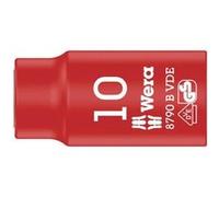 Wera Douille VDE 8790 B 05004954001 - isolée - 6 pans extérieurs 10 mm 3/8 - Rouge