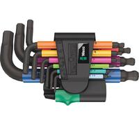 Wera Jeu de clés mâles coudées Wera 950/9 Hex-Plus Multicolour 2, métrique, BlackLaser, 9 pièces Quantité:1