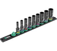 Wera 9661 05005591001 6 pans extérieurs Douille 1/4\ , 5/16\ , 3/8\ , 7/16\ , 1/2\ , 9/16\ , 5/8\ , 11/16\ , 3/4\ 9 pièces