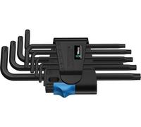 Wera 967 L/9 TORX® HF TORX® intérieur Jeu de clés mâles coudées T 8, T 9, T 10, T 15, T 20, T 25, T 27, T 30, T 40 9 pièces