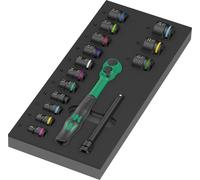 Wera Jeu de cliquet et douilles Zyklop Comfort 9724/8010 B - 16 pièces, insert en mousse 3/8"