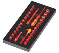 Wera 9727 Insert en mousse 8007 A VDE Zyklop VDE Jeu de clés à cliquet 1 1/4"
