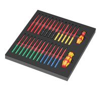 Wera 05150151001 28 Pièces 9751 Kraftform Kompakt VDE Set 1 Jeu De Lames Interchangeables Dans Un Insert En Mousse