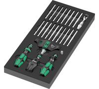 Wera 9752 05150152001 Jeu dembouts 24 pièces PH, PZ, TX, vis à fente, hexagonal avec porte-embout, avec tournevis porte-embout, avec cliquet
