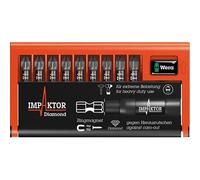Wera 8755-9 IDC Impaktor 05057684001 Bit-Check Jeu d'embouts/Porte-embouts à aimant annulaire 10 pièces Noir