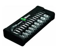 Wera 05004081001 8100 SC 11 Jeu cliquet Zyklop Metal avec levier d‘inversion, à carré 1/2“, système impérial, 28 pièces