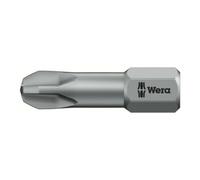 Wera Embout 851/1 TZ 1/4 po. PH 3 L. 25 mm zone de torsion, dur tenace carte avec 2 e Quantité:10